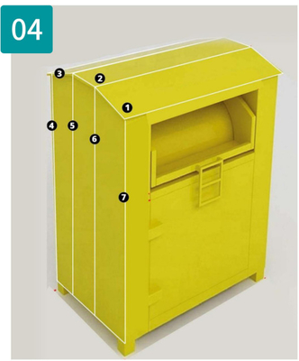 H1800mm, das Voorratsbehälter-gelbe Kleidungs-Spenden-Pulver-Beschichtung aufbereitet